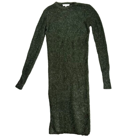 TIBI Gleam Metallic Green Sweater Maxi Dress XS - Picture 1 of 5